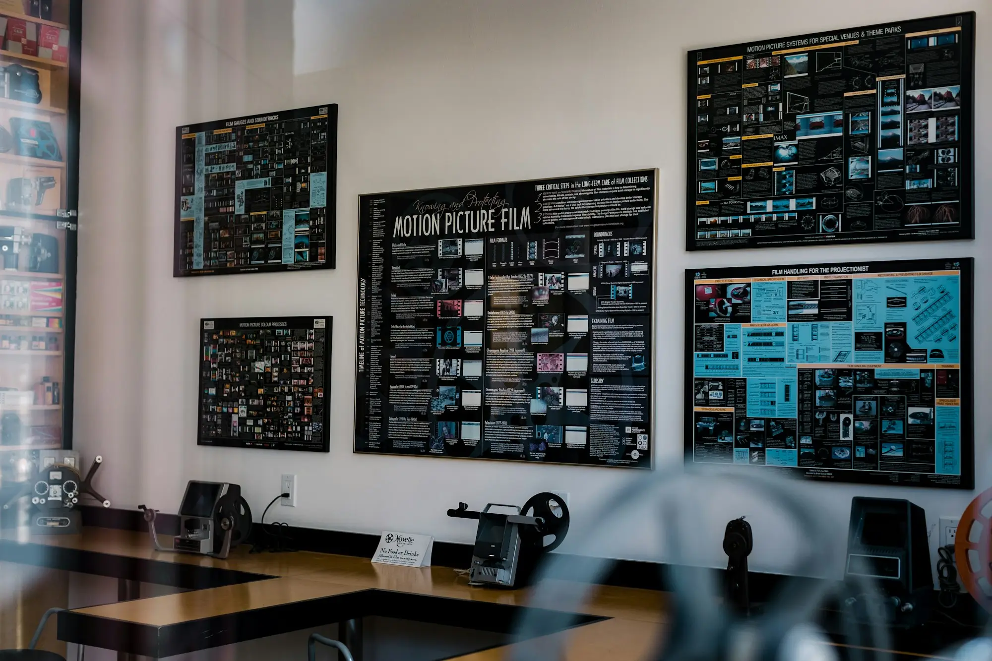 Office wall with planning screens and boards
